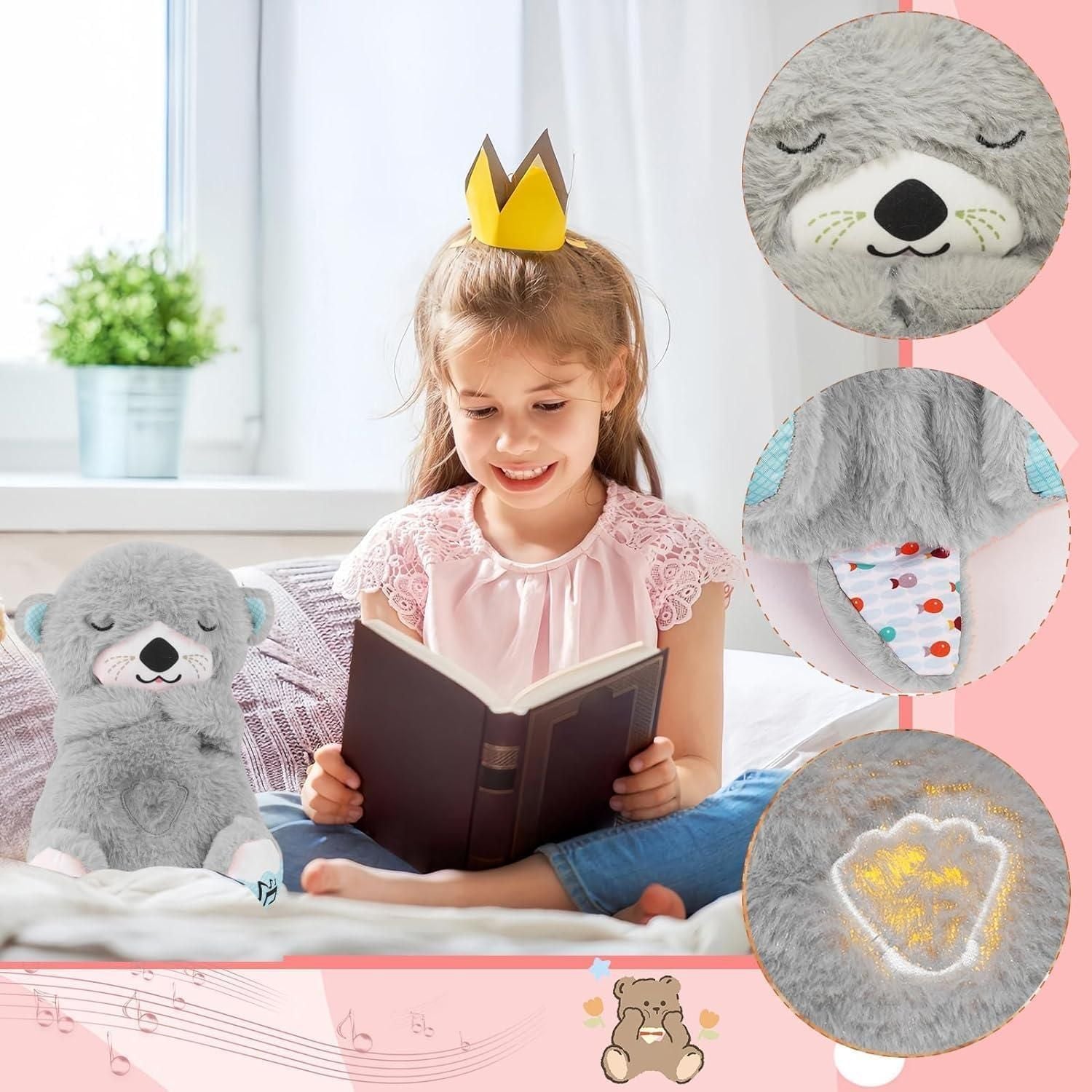 Breathing Teddy Bear with Soothing Music & Soft Night Light – Comfort Plush Toy for Babies & Kids