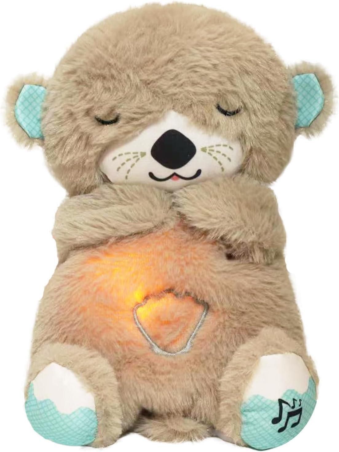 Plush teddy bear with glowing heart